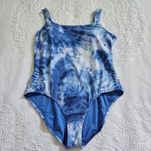 Nike Blue Tie-Dye One-Piece Swimsuit